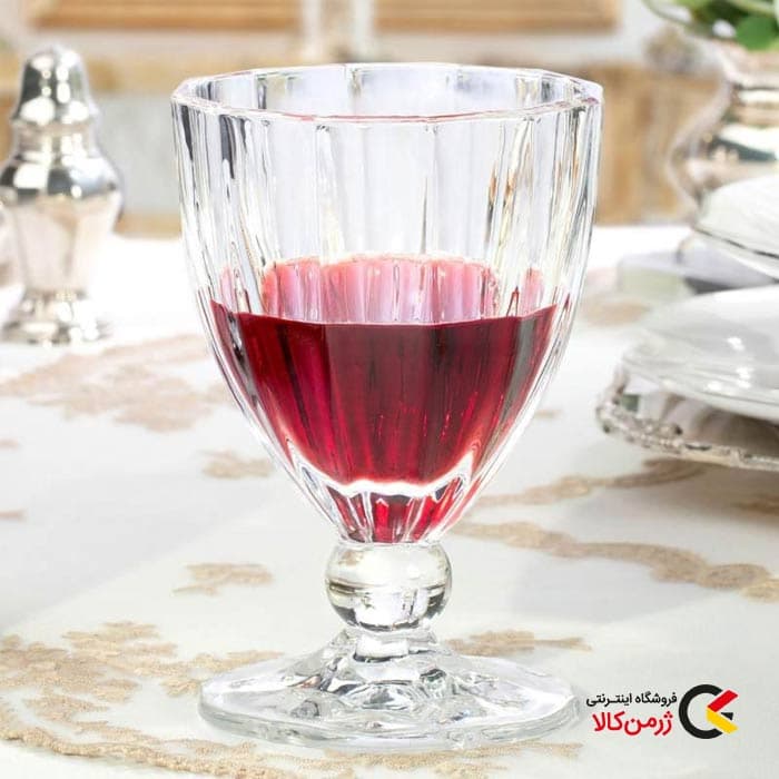 لیوان پایه دار شیشه ای برند مادام کوکو مدل fiona بسته 4 عددی