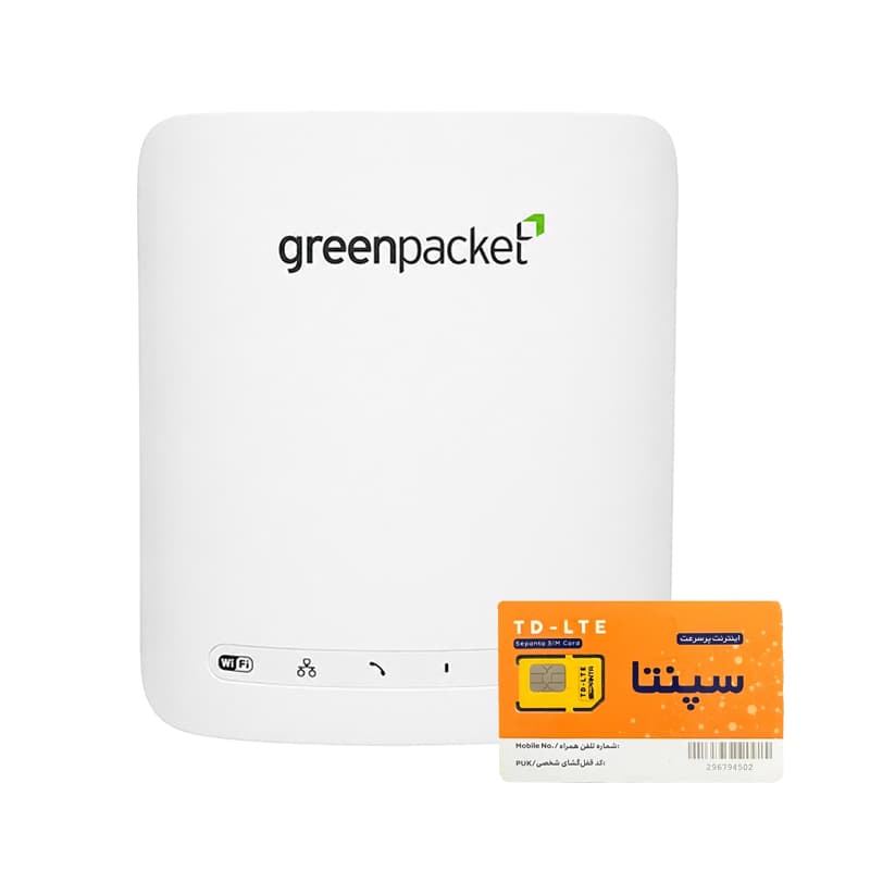 مودم TD-LTE گرین پکت مدل WLTXFSR-104GN به همراه سیم کارت وینکس با بسته 360 گیگ شش ماهه — تصویر ۴
