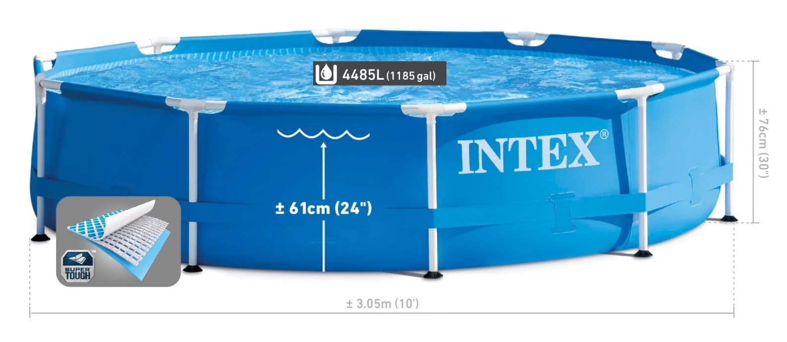 استخر پیش ساخته فریمی 305*76 اینتکس دایره 28200 Intex — تصویر ۶