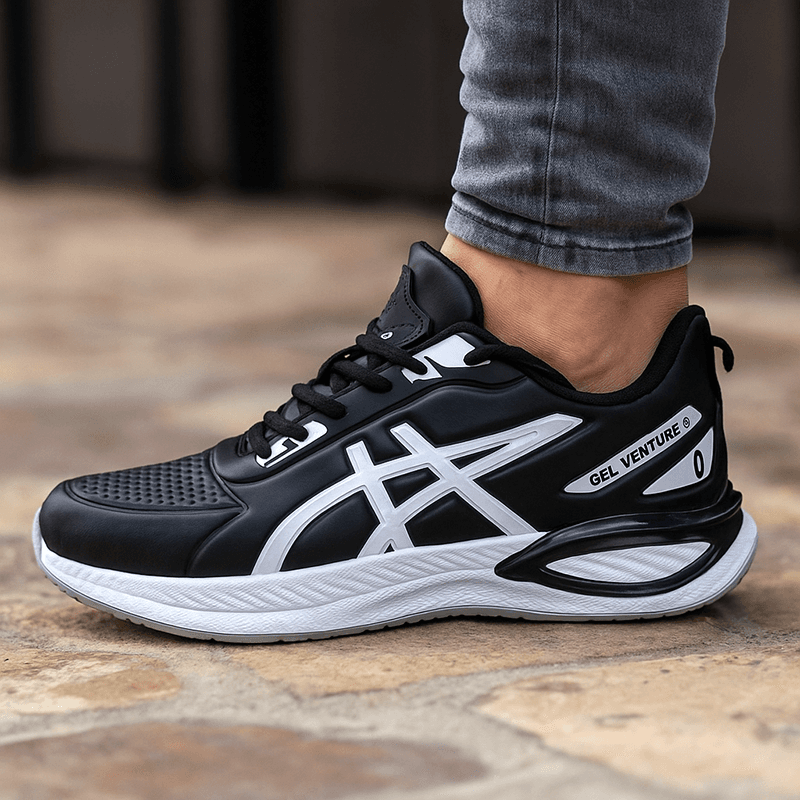 کتانی اسپرت مردانه ضد آب مشکی مدل اسیکس(GET-VENTURE6)|طبی|رانینگ|سایز41-44|کف دوخت — تصویر ۷