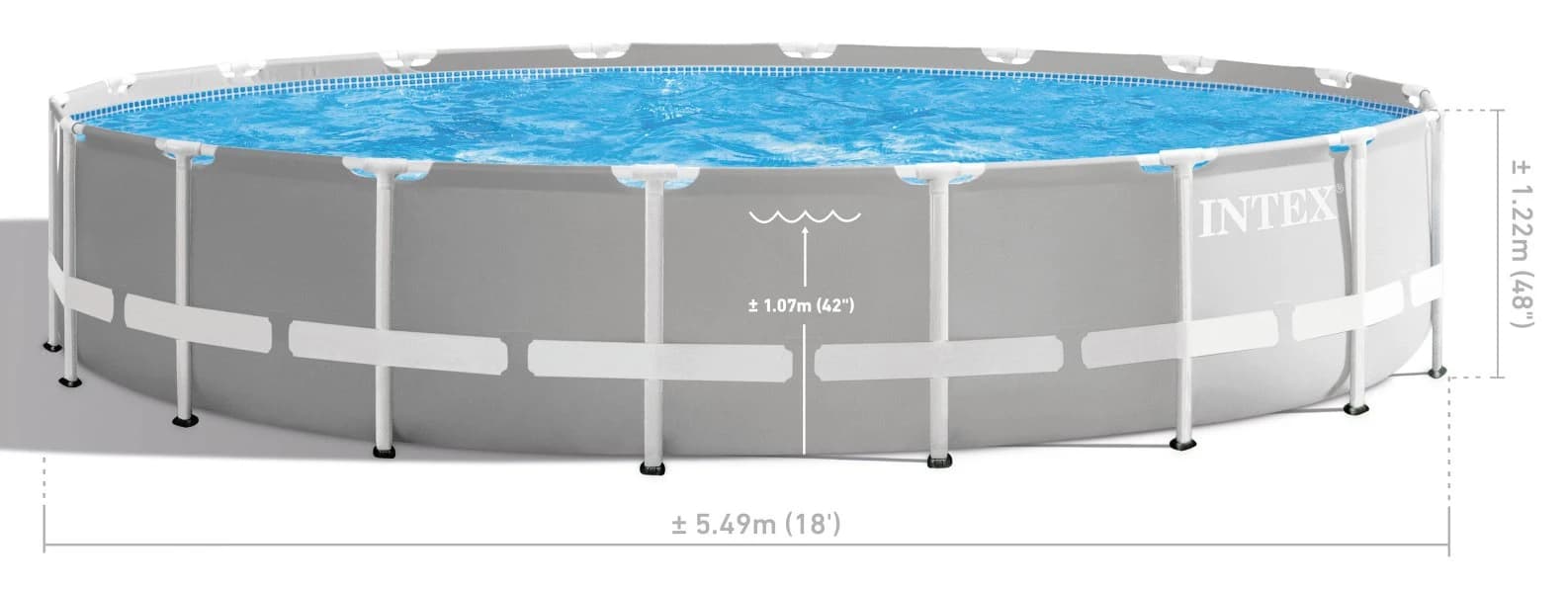 استخر پیش ساخته دایره 549 سانتی اینتکس با لوازم کامل Intex 26732 — تصویر ۳