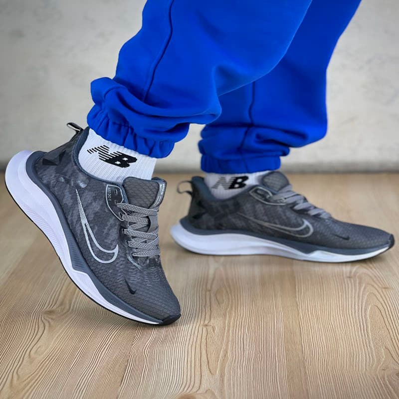 کتانی اسپرت رانینگ مردانه و سایز بزرگپا مدل نایک زوم اکو(nikezoomako)|سایز41-47|بندی|تنفسی|قابل شستشو — تصویر ۴