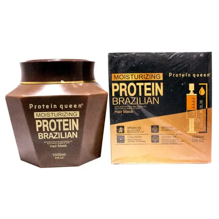 ماسک مو پروتئین برزیلی حجم ۱۰۰۰ میلی لیتر Keratin queen Moisturizing protein — تصویر ۴