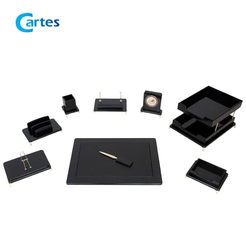 ست رومیزی مدیریتی 10 پارچه تمام وکیوم کد 310p طوسی — تصویر ۴