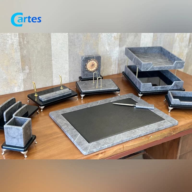 ست رومیزی مدیریتی 10 پارچه تمام وکیوم کد 310p طوسی — تصویر ۱۰