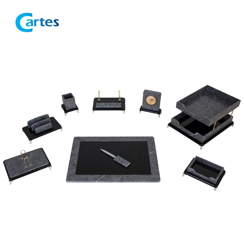 ست رومیزی مدیریتی 10 پارچه تمام وکیوم کد 310p طوسی