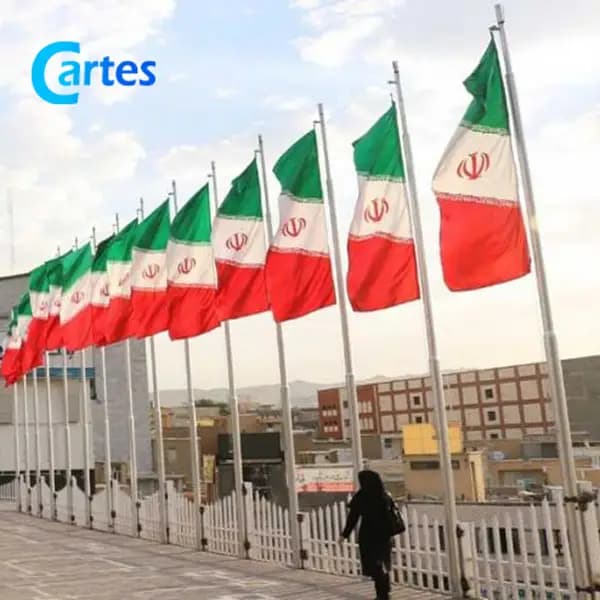میله پرچم 5 متری به همراه قرقره و سیم بکسل (کامل)