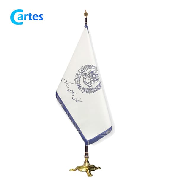 پرچم تشریفات ساتن کانون وکلا با پایه پنجه شیری (کامل)