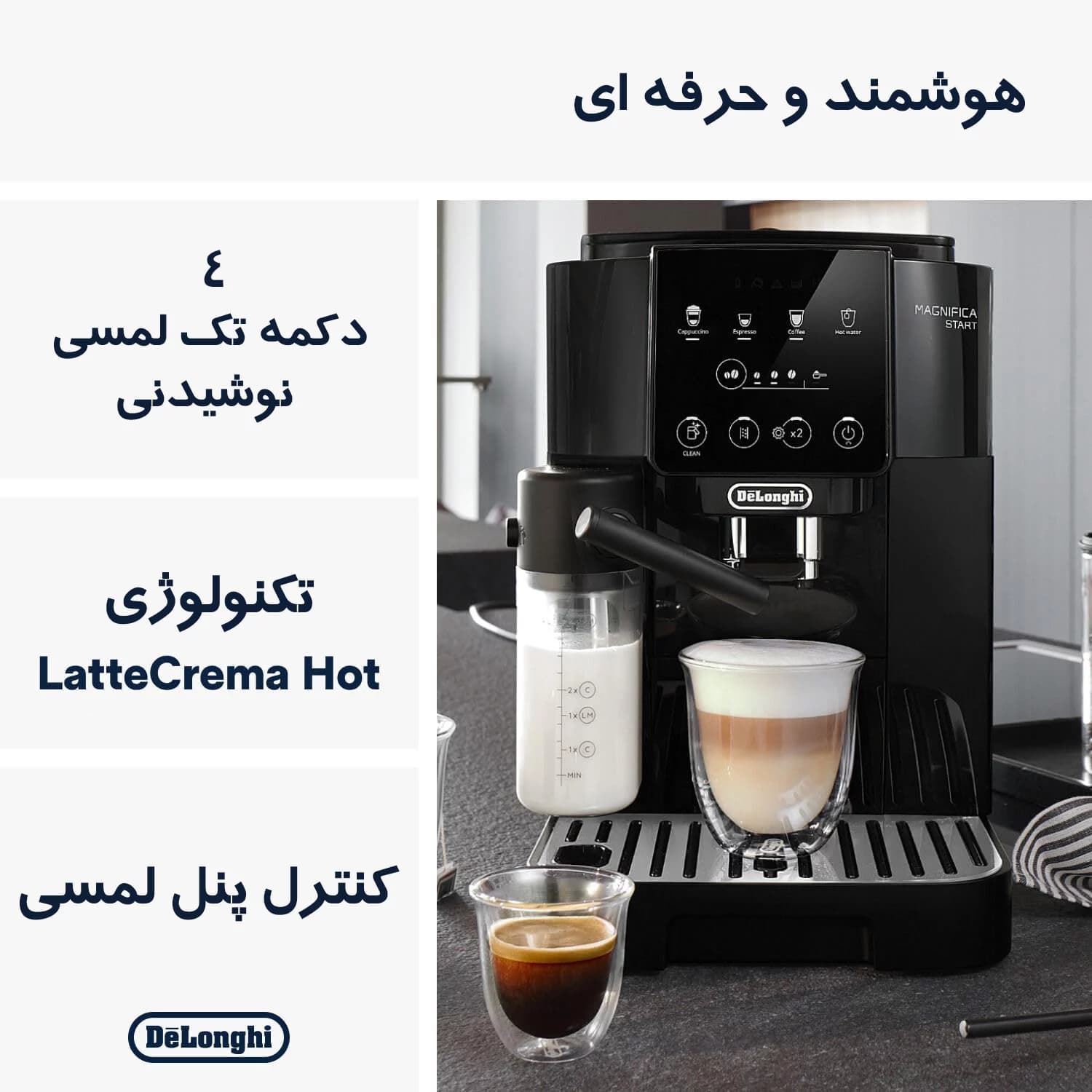 اسپرسو ساز دلونگی مدل Magnifica Start ECAM 220.60 — تصویر ۳