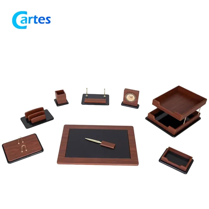 ست رومیزی مدیریتی 10 پارچه تمام وکیوم کد 310 قهوه ای — تصویر ۵