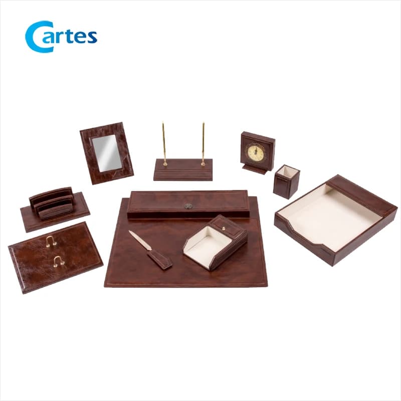 ست رومیزی مدیریتی 10 پارچه چرم ورنی کد 810 — تصویر ۲