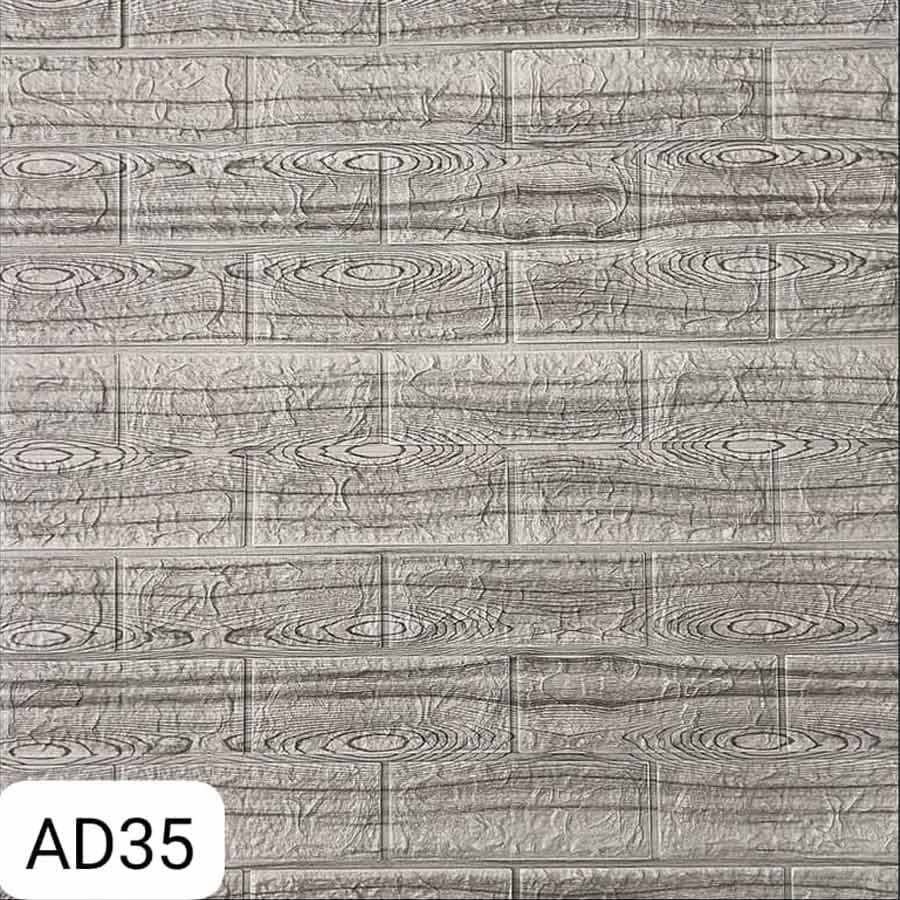 دیوارپوش فومی طرح چوب آجری کد AD35 ابعاد 70 در 77 سانتیمتر پشت چسبدار