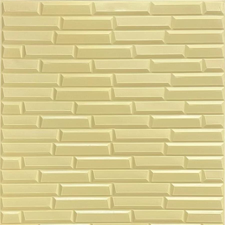 دیوارپوش فومی طرح شمش (آجر مشبک) کرم ابعاد 70 در 77 سانتیمتر