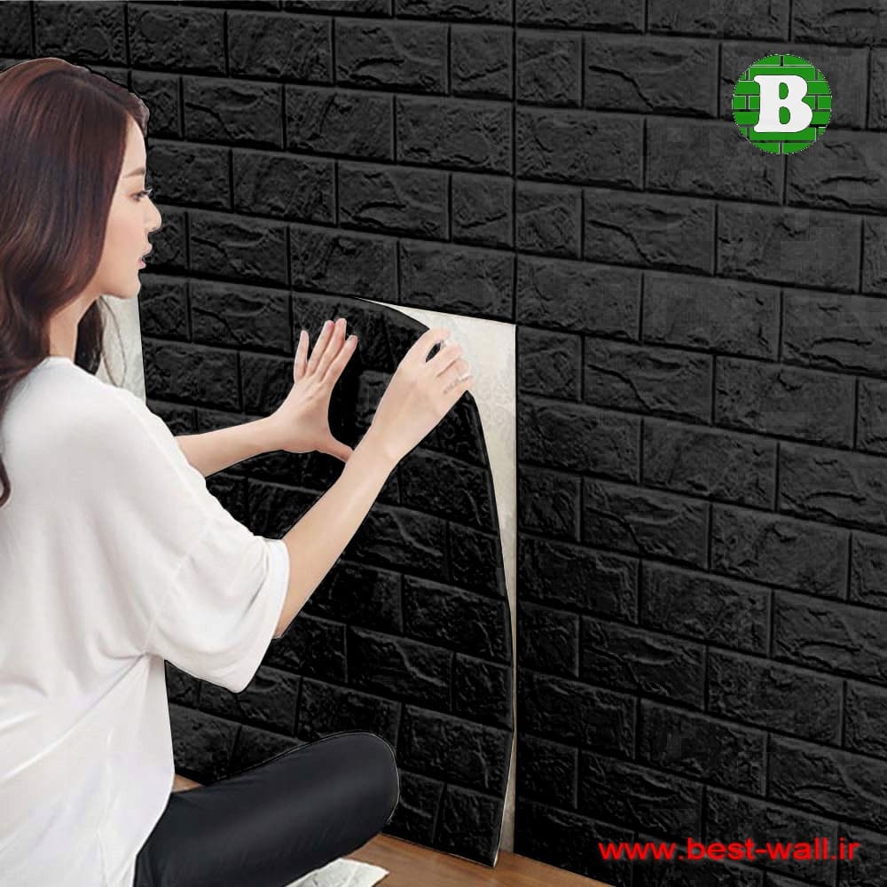 دیوارپوش فومی آجر کلاسیک مشکی ضخامت 6 میلیمتر کد 04-7 وارداتی