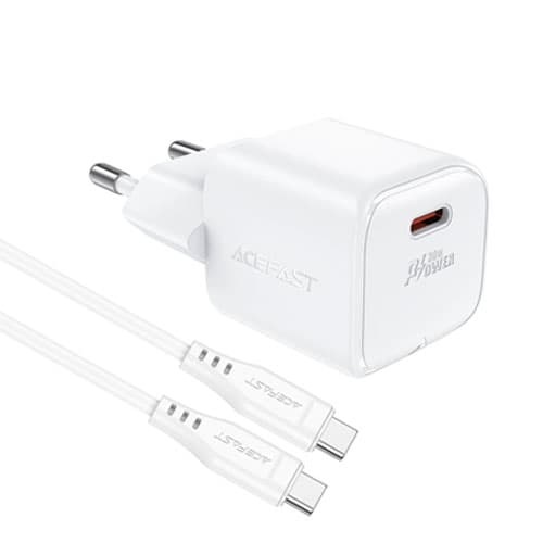 شارژر دیواری همراه با کابل ایس فست ACEFAST A77 mini Set PD30W