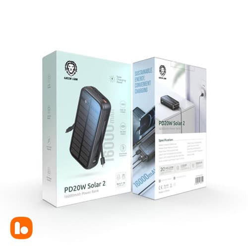 پاوربانک خورشیدی گرین لاین Green Lion PD2OW Solar 2 — تصویر ۳