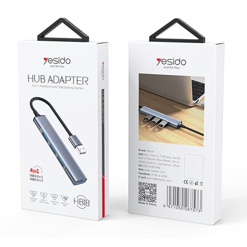 هاب 4 پورت یسیدو Yesido Hub Adapter HB18 USB-A — تصویر ۶