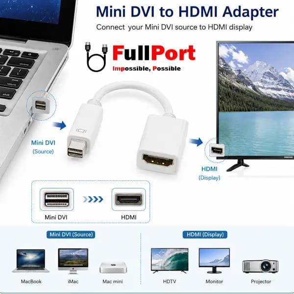 مبدل Mini DVI به HDMI Generic مدل MDH-100 — تصویر ۷