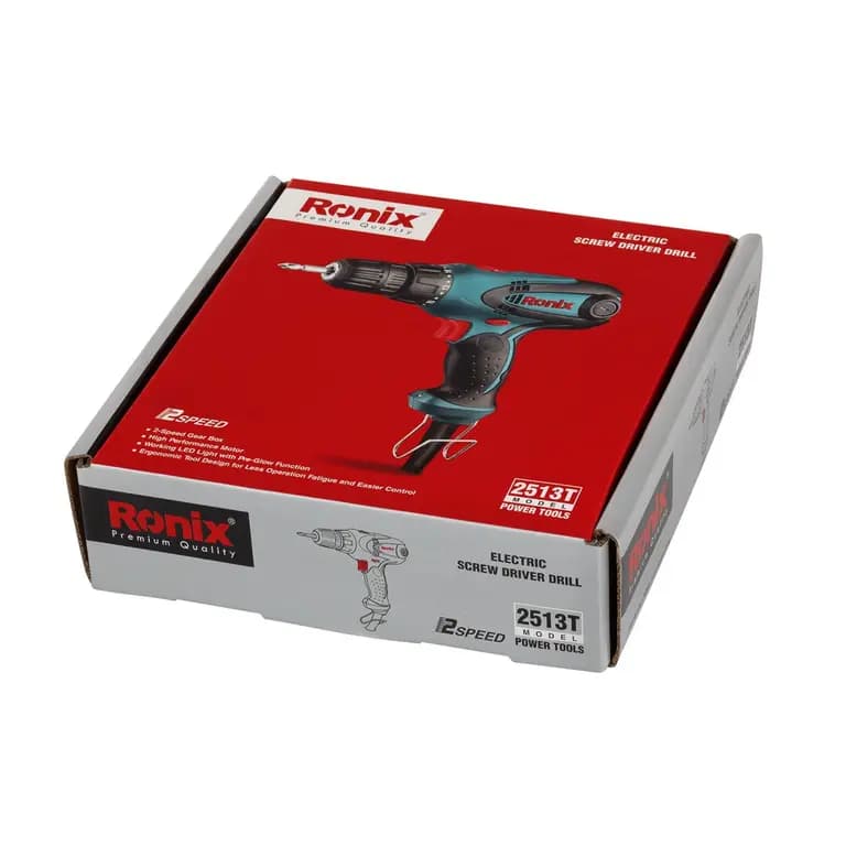 پیچ‌گوشتی برقی ترکمتردار دو سرعته 280 وات رونیکس Ronix مدل 2513T — تصویر ۳