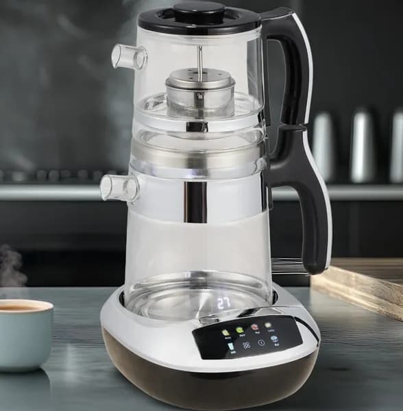 چای ساز جیپاس مدل GTM38079 ظرفیت کتری ۱.۸ لیتر با کتری پیرکس — تصویر ۱۱