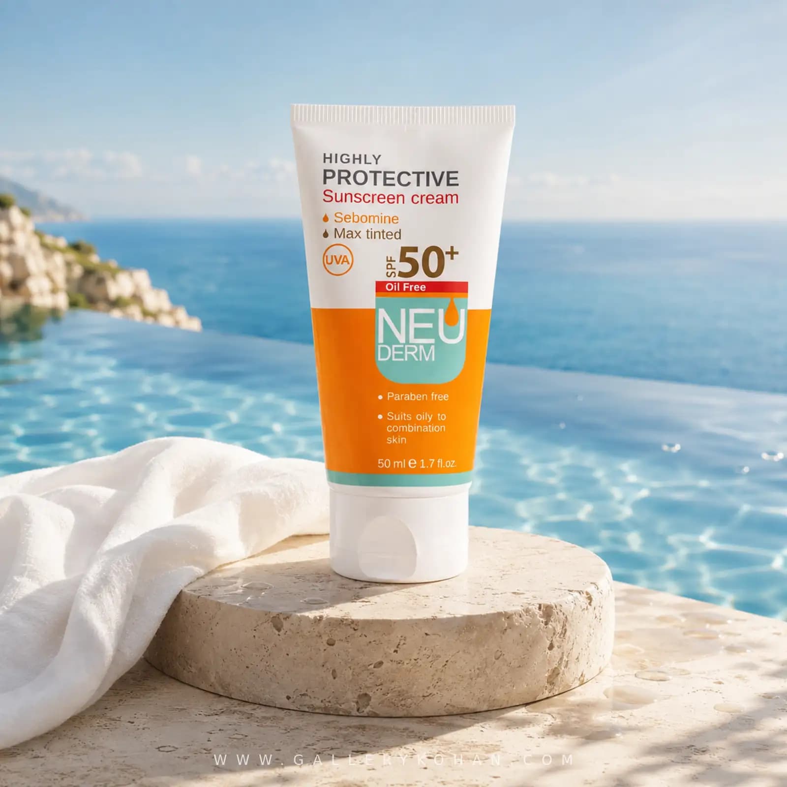 کرم ضد آفتاب رنگی نئودرم SPF 50 رنگ تیره — تصویر ۸