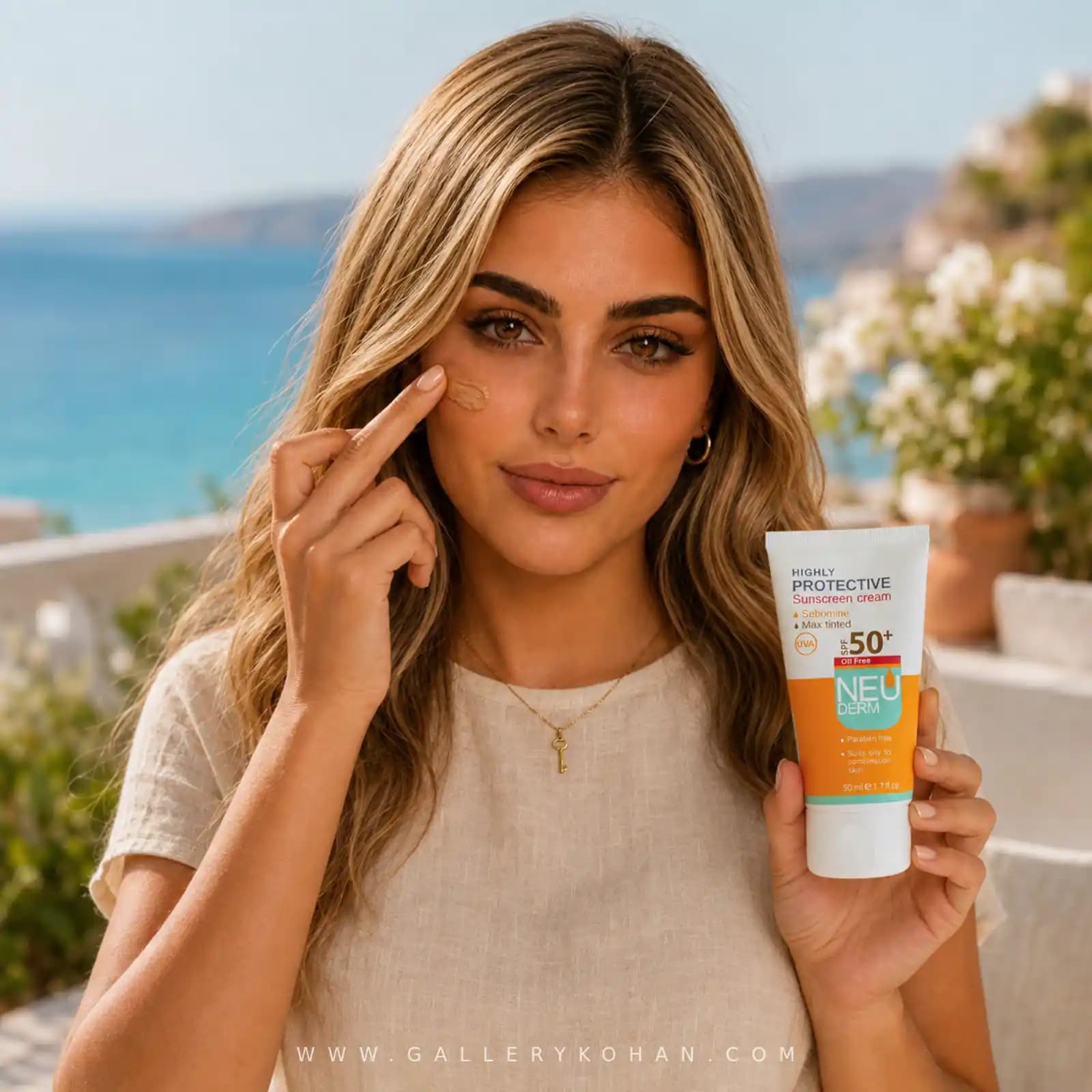 کرم ضد آفتاب رنگی نئودرم SPF 50 رنگ تیره — تصویر ۹