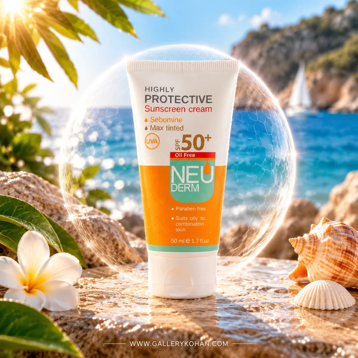کرم ضد آفتاب رنگی نئودرم SPF 50 رنگ تیره — تصویر ۷