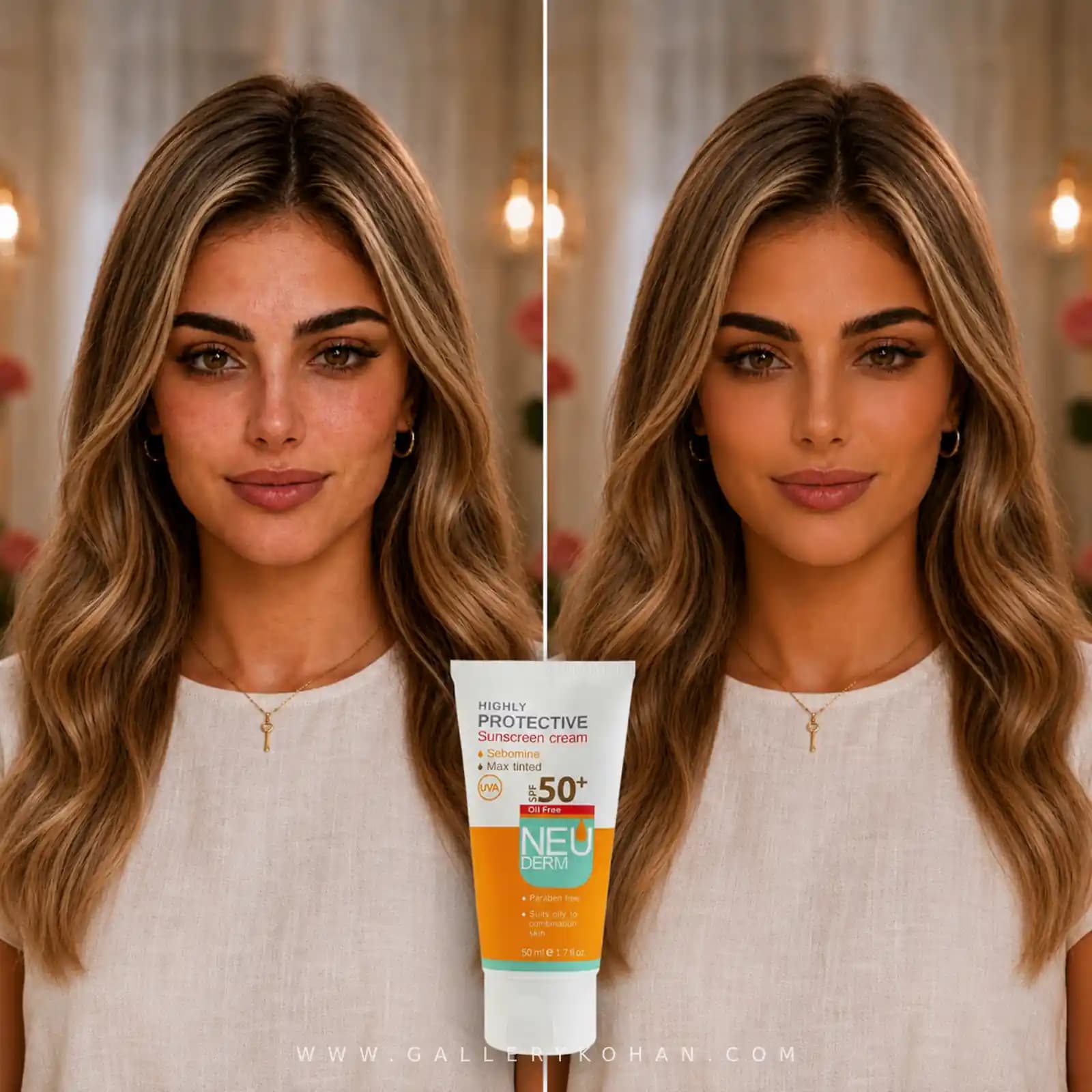 کرم ضد آفتاب رنگی نئودرم SPF 50 رنگ تیره — تصویر ۱۰
