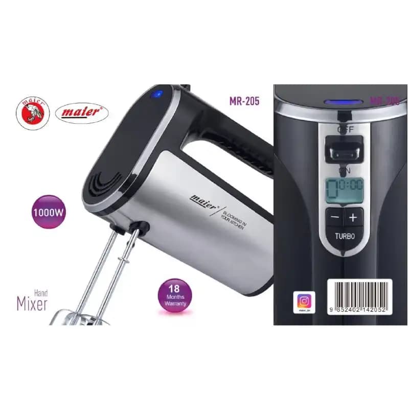 همزن برقی دیجیتال مایر مدل MR205 بدنه استیل — تصویر ۳