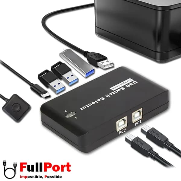 سوئیچ پرینتر 2 خروجی دستی USB2.0 فرانت مدل FN-U2PSW24 — تصویر ۳