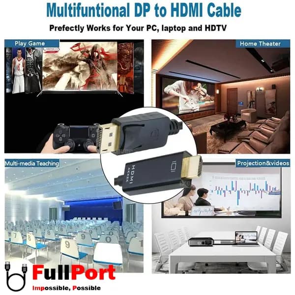 کابل Display به HDMI 4K@30Hz فرانت مدل FN-DPCBH18 طول 1.8 متر — تصویر ۸