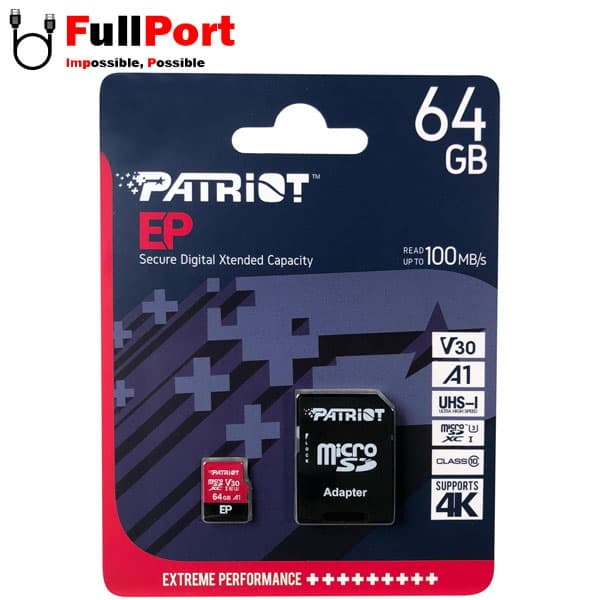 مموری کارت پاتریوت مدل EP PEF64GEP31MCX Class10-U3 90MB/s با ظرفیت 64 گیگابایت — تصویر ۳