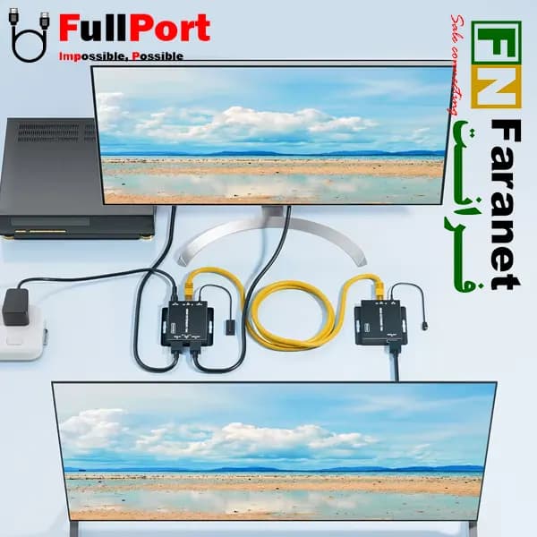 توسعه دهنده HDMI روی کابل شبکه 100 متر فرانت مدل FN-E2100 — تصویر ۴