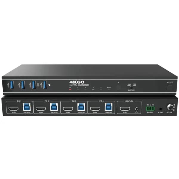 سوئیچ کی وی ام 4 خروجی اتومات HDMI+USB فرانت مدل FN-K3H41