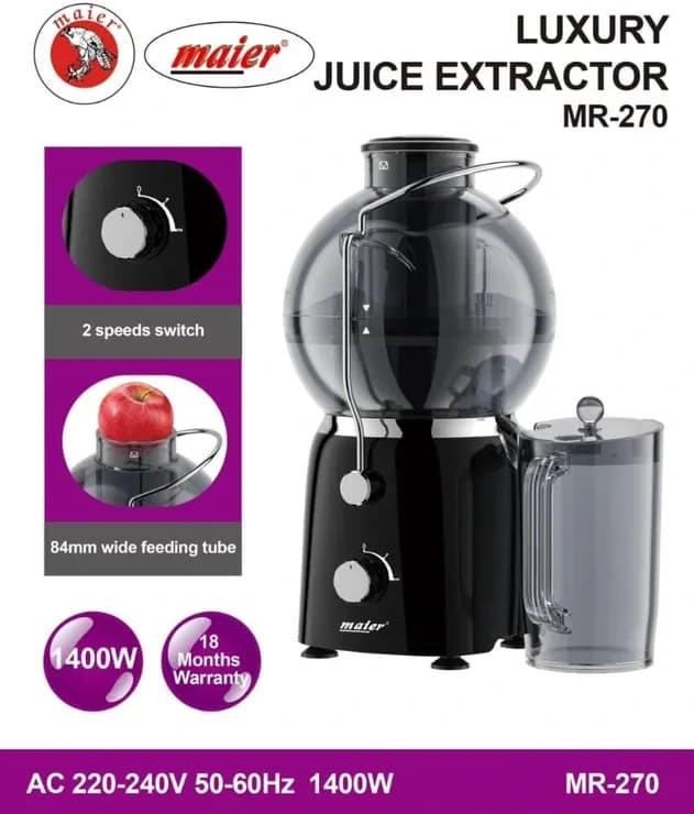 آبمیوه گیری مایر مدل MR270 تک کاره ۲ سرعته