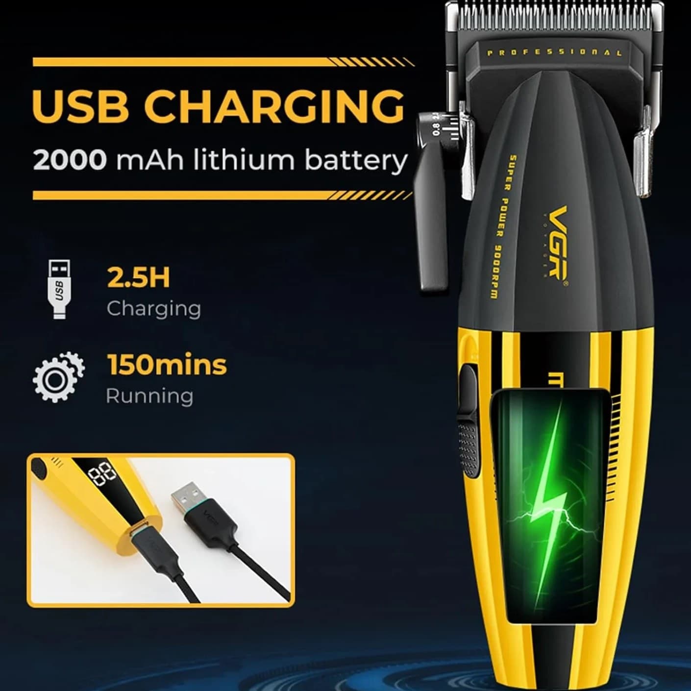 ماشین اصلاح وی جی آر مدل V-285 با تیغه سرامیک و برش مستقیم — تصویر ۴