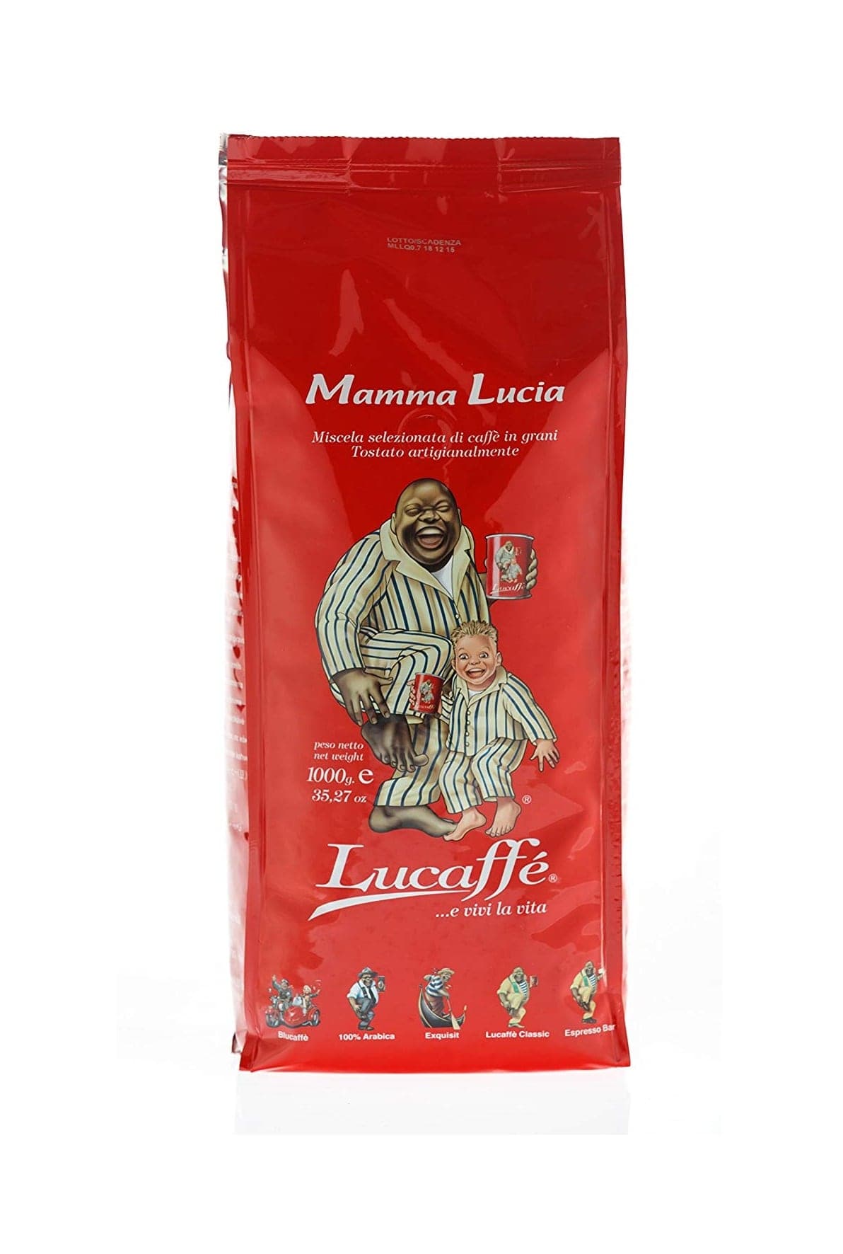 دانه قهوه ماما لوسیا لوکافه 1 کیلو گرمی Lucaffe Mamma Lucia