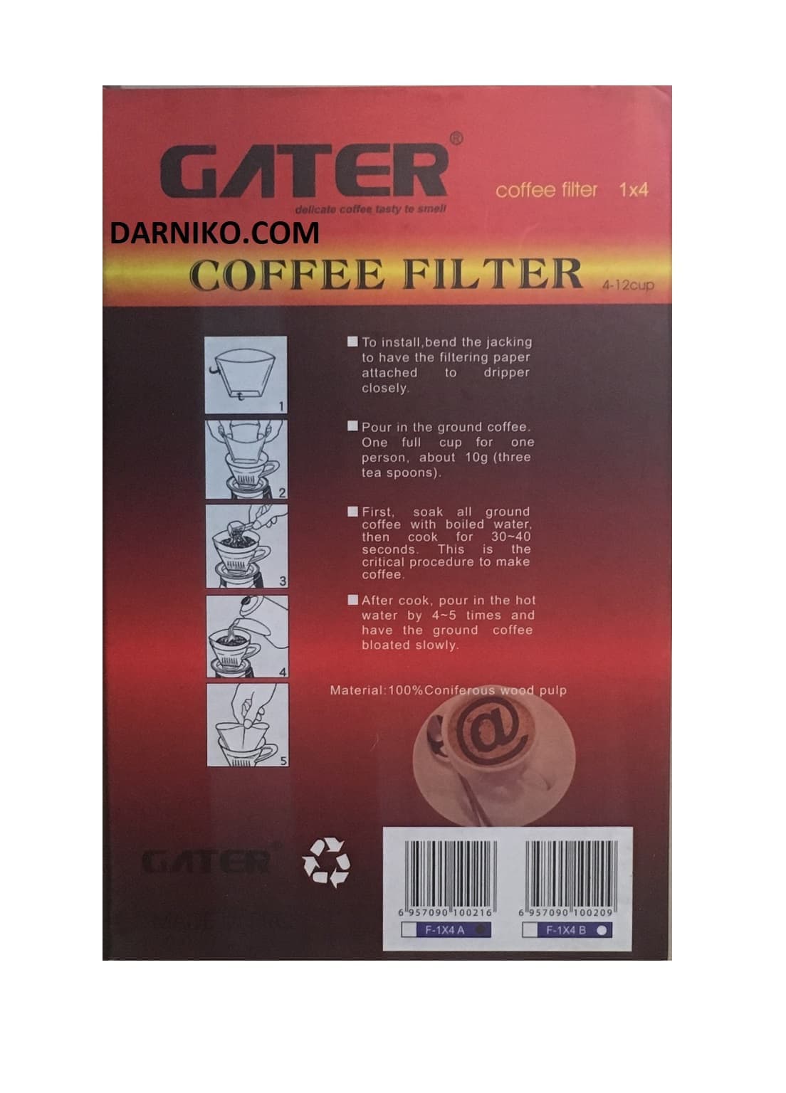 فیلتر کاغذی وی V60 سایز 103 گاتر 40 عددی GATER — تصویر ۴