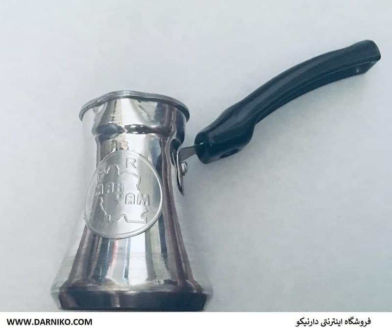 قهوه جوش ترک آلمینومی 2 فنجانه با دسته پلاستیکی