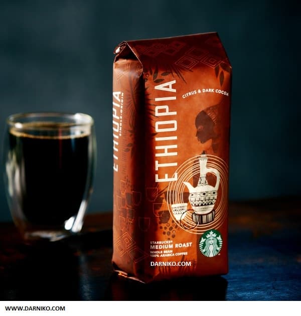 دانه قهوه اتیوپی استارباکس مدیوم روست STARBUKS ETHIOPIA 250g — تصویر ۷