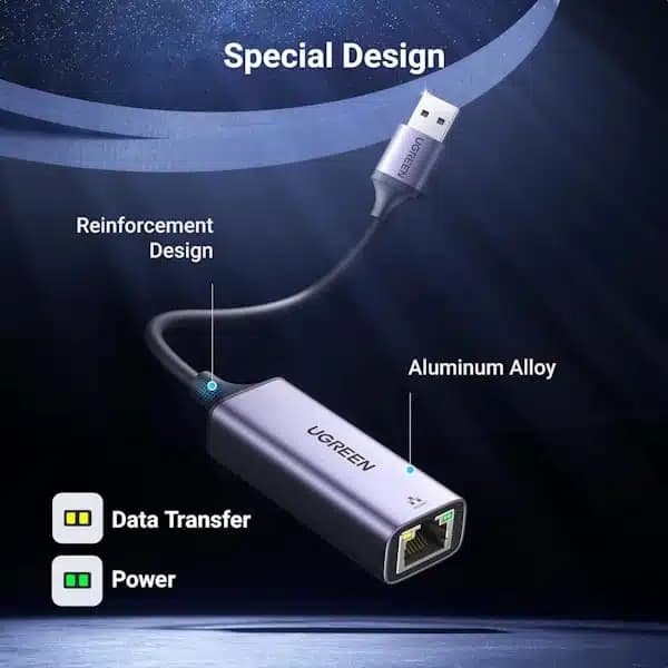 تبدیل USB-A به Ethernet یوگرین UGREEN مدل CM209 کد 50922مدل: 50922 — تصویر ۱۱
