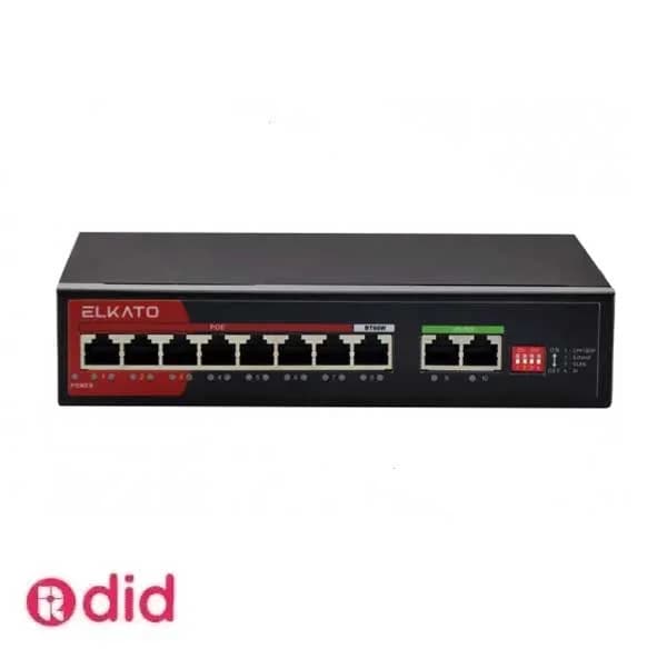 سوئیچ شبکه ELKATO الکاتو 10 پورت POE مدل EL-1SB0820BP(v2)-120W — تصویر ۷