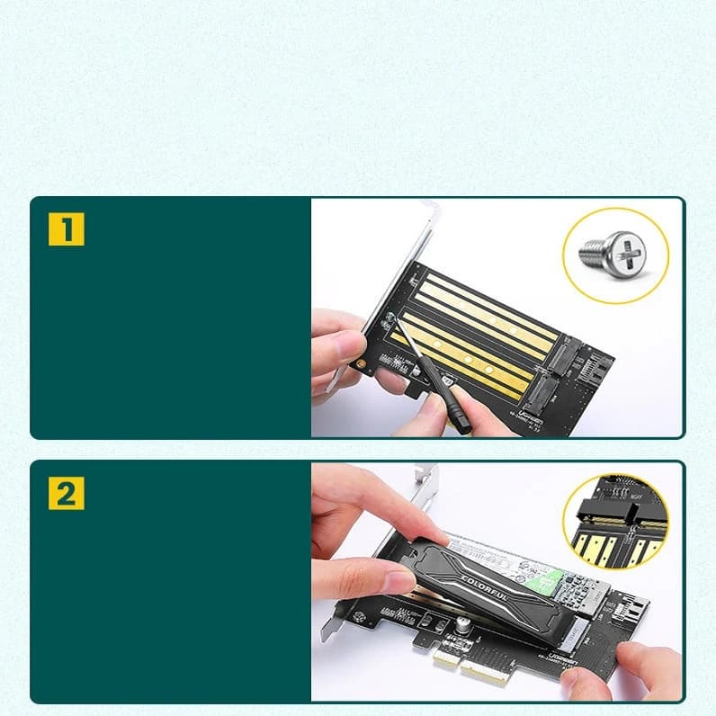 مبدل M.2 M-Key+M.2 B-Key به PCle 3.0 4X یوگرین UGREEN مدل CM302-70503 — تصویر ۸