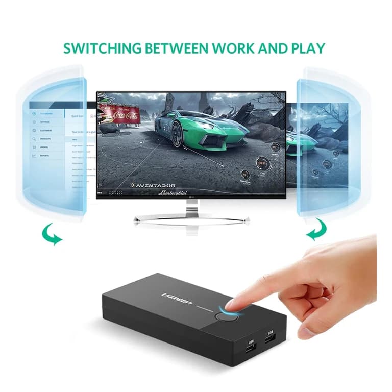 سوییچ 2 پورت USB KVM یوگرین UGREEN مدل 30357 — تصویر ۶