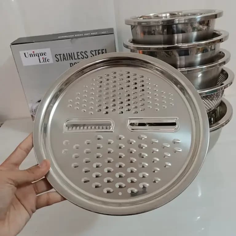 لگن آبکش رنده دار 6 پارچه یونیک لایف FD35N — تصویر ۴