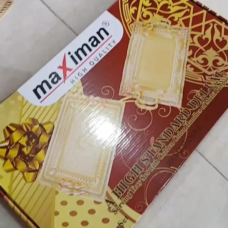 سینی جفتی مکسی من طلایی مدل مستطیل کد 2 — تصویر ۶