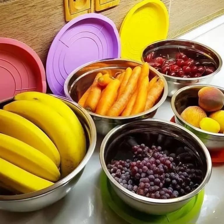 لگن استیل درب دار یونیک 5 عددی — تصویر ۸