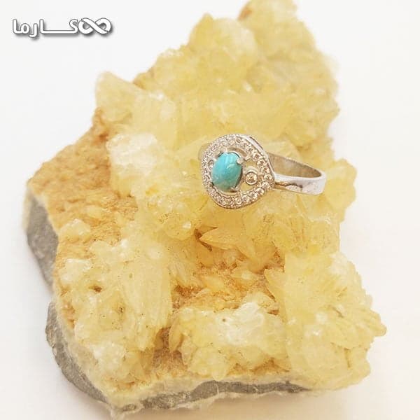 انگشتر فیروزه زنانه ظریف — تصویر ۲