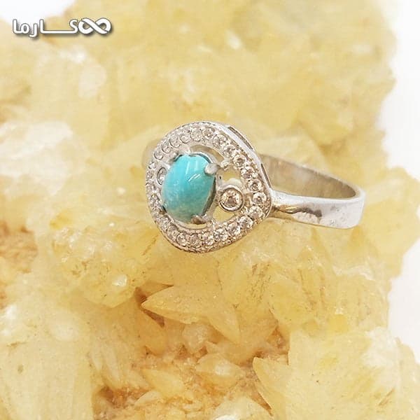 انگشتر فیروزه زنانه ظریف — تصویر ۴