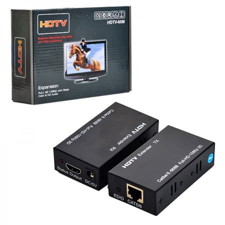 اکستندر HDMI شبکه مدل HDTV-60M به همراه آداپتور — تصویر ۶